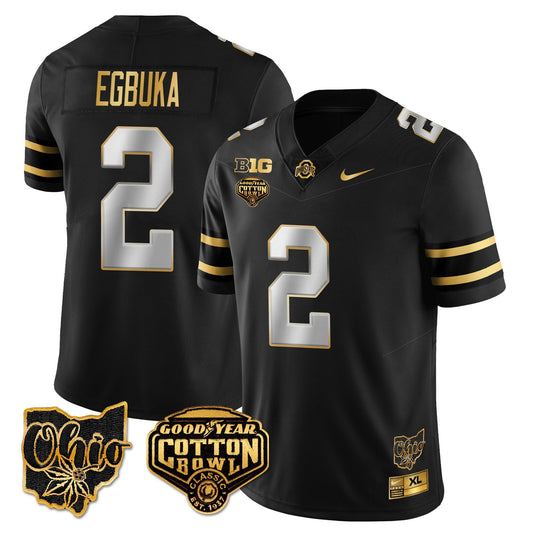 Men's Ohio State Buckeyes 2024 Cotton Bowl Classic Jersey Gold - All Stitched