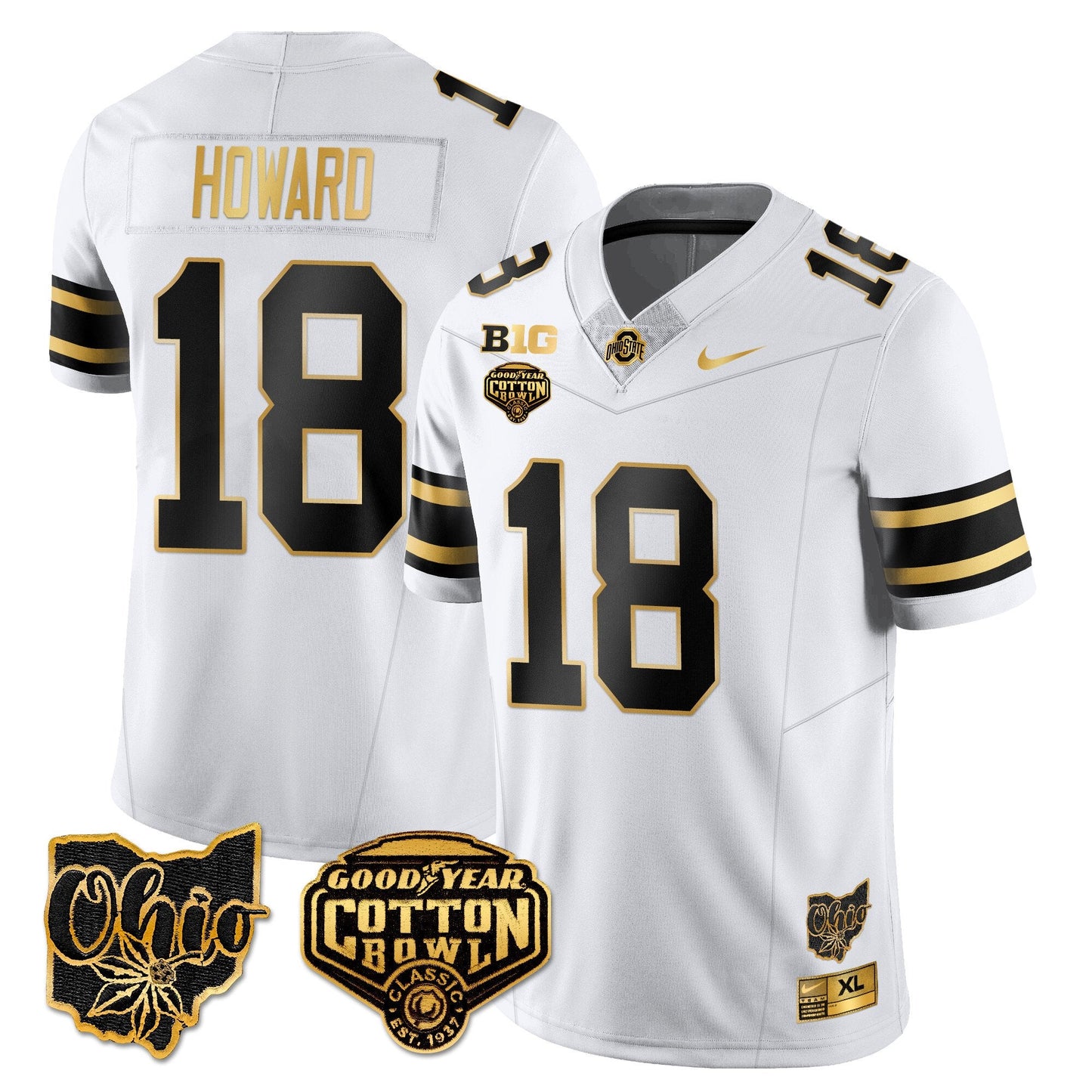 Ohio State Buckeyes 2024 Cotton Bowl Classic Jersey Gold - All Stitched