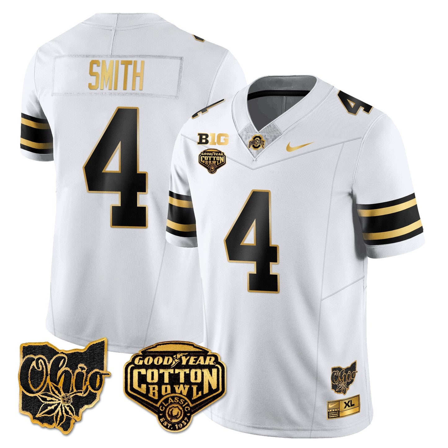 Ohio State Buckeyes 2024 Cotton Bowl Classic Jersey Gold - All Stitched