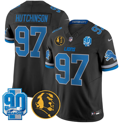 Men's Detroit Lions 2024 90th & John Madden Patch Vapor Limited Jersey V2 - All Stitched