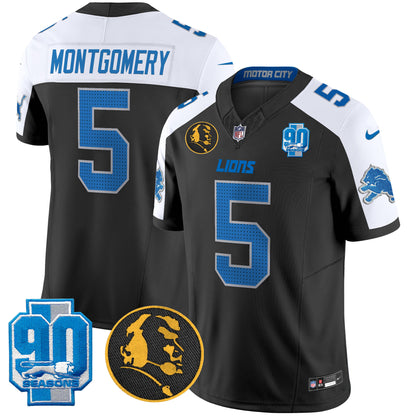 Men's Detroit Lions 2024 90th & John Madden Patch Vapor Limited Jersey V2 - All Stitched