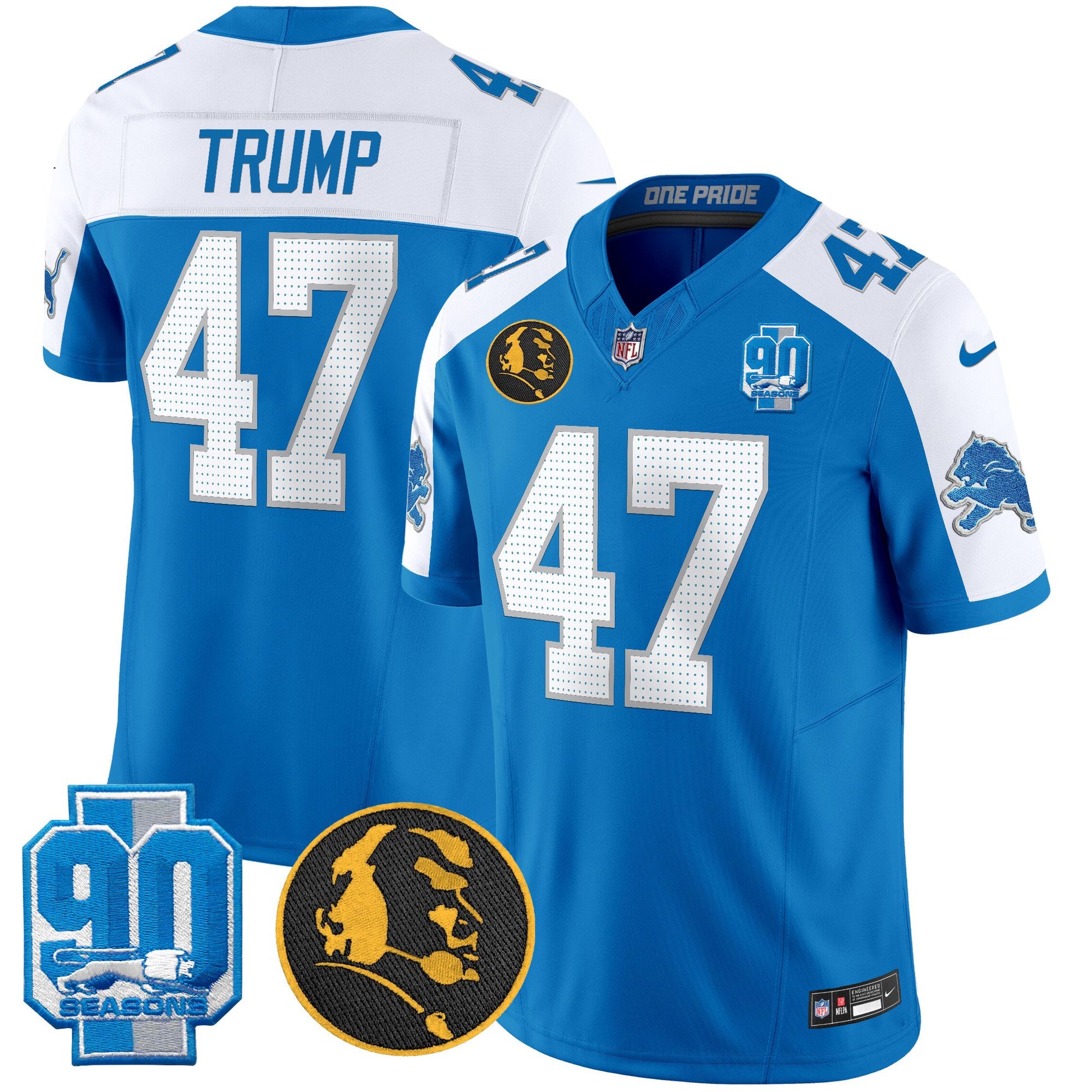 Men's Detroit Lions 2024 90th & John Madden Patch Vapor Limited Jersey V2 - All Stitched