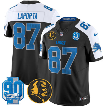 Men's Detroit Lions 2024 90th & John Madden Patch Vapor Limited Jersey V2 - All Stitched
