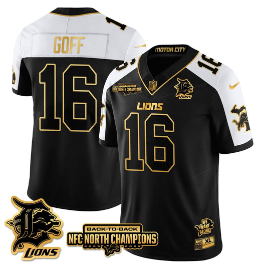 Custom Gender/Name Detroit Lions 2024 NFC North Champions Gold Jersey N3 - All Stitched