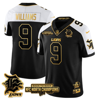 Custom Gender/Name Detroit Lions 2024 NFC North Champions Gold Jersey N3 - All Stitched