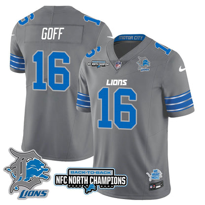 Custom Gender/Name Detroit Lions 2024 NFC North Champions Gold Jersey N3 - All Stitched