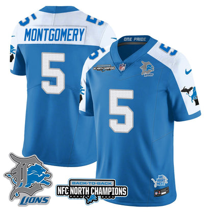 Custom Gender/Name Detroit Lions 2024 NFC North Champions Gold Jersey N3 - All Stitched