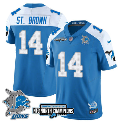 Custom Gender/Name Detroit Lions 2024 NFC North Champions Gold Jersey N3 - All Stitched