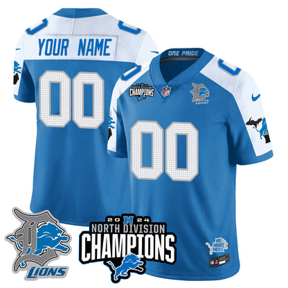 Custom Gender/Name DET 2024 NFC North Champions Gold Jersey N2 - All Stitched