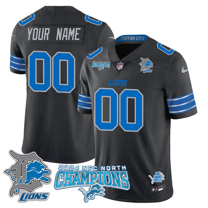Custom Gender/Name Detroit Lions 2024 NFC North Champions Gold Jersey N1 - All Stitched