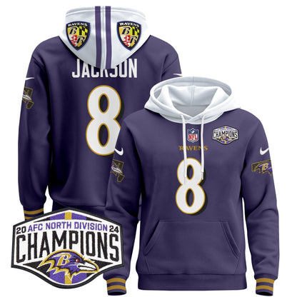 BAL 2024 AFC North Division Champions Patch Pullover Hoodie V2 - All Stitched