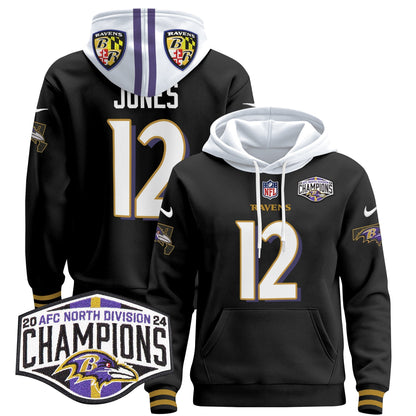 BAL 2024 AFC North Division Champions Patch Pullover Hoodie V2 - All Stitched