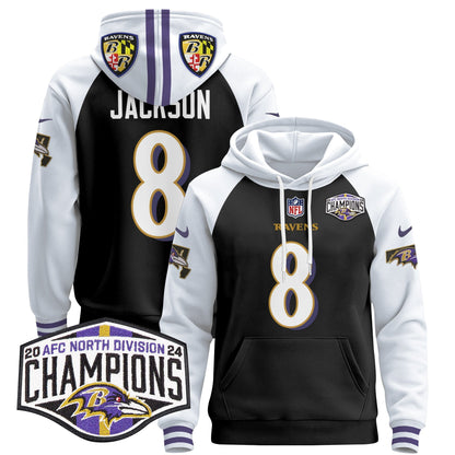 BAL 2024 AFC North Division Champions Patch Pullover Hoodie V2 - All Stitched