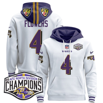 BAL 2024 AFC North Division Champions Patch Pullover Hoodie V2 - All Stitched
