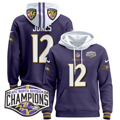 BAL 2024 AFC North Division Champions Patch Pullover Hoodie V2 - All Stitched