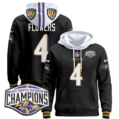 BAL 2024 AFC North Division Champions Patch Pullover Hoodie V2 - All Stitched