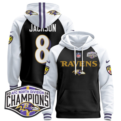 BAL 2024 AFC North Division Champions Patch Pullover Hoodie - All Stitched