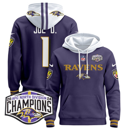 BAL 2024 AFC North Division Champions Patch Pullover Hoodie - All Stitched