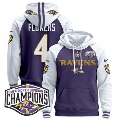 BAL 2024 AFC North Division Champions Patch Pullover Hoodie - All Stitched