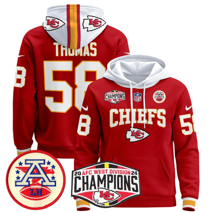 KC 2024 AFC West Division Champions Pullover Hoodie - All Stitched