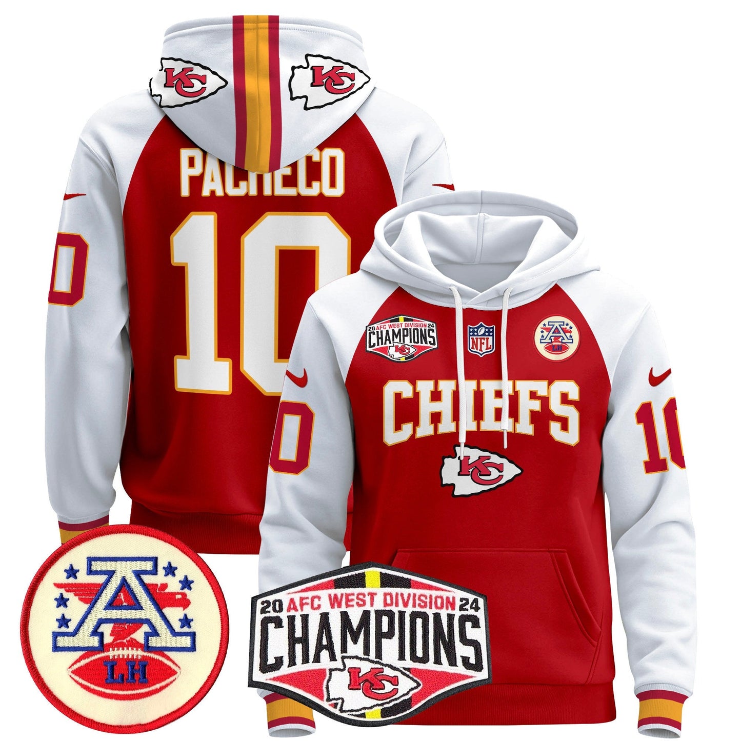 KC 2024 AFC West Division Champions Pullover Hoodie - All Stitched