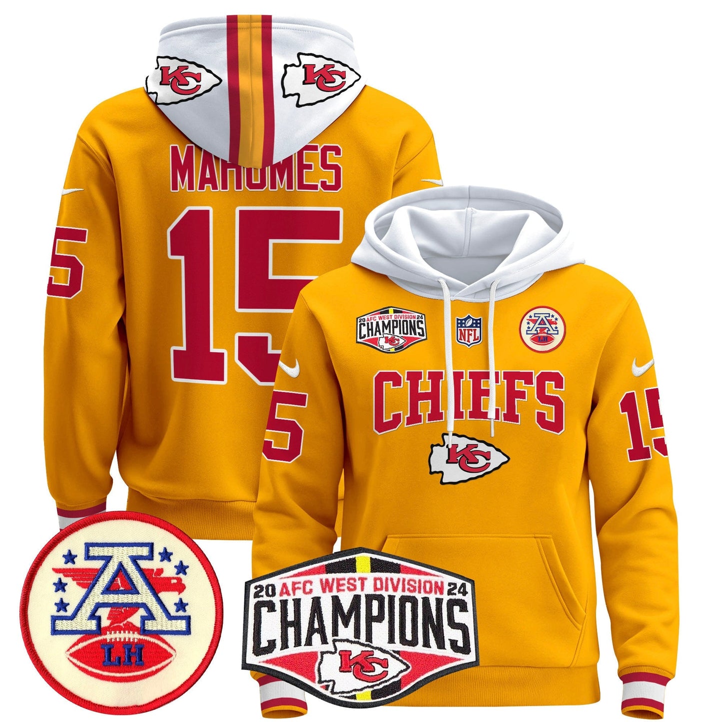 KC 2024 AFC West Division Champions Pullover Hoodie - All Stitched