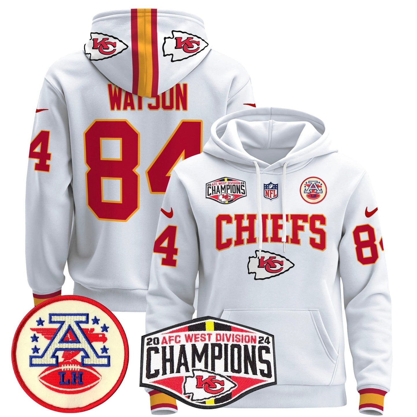 KC 2024 AFC West Division Champions Pullover Hoodie - All Stitched