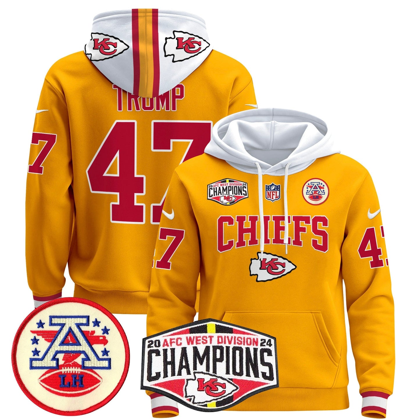 KC 2024 AFC West Division Champions Pullover Hoodie - All Stitched