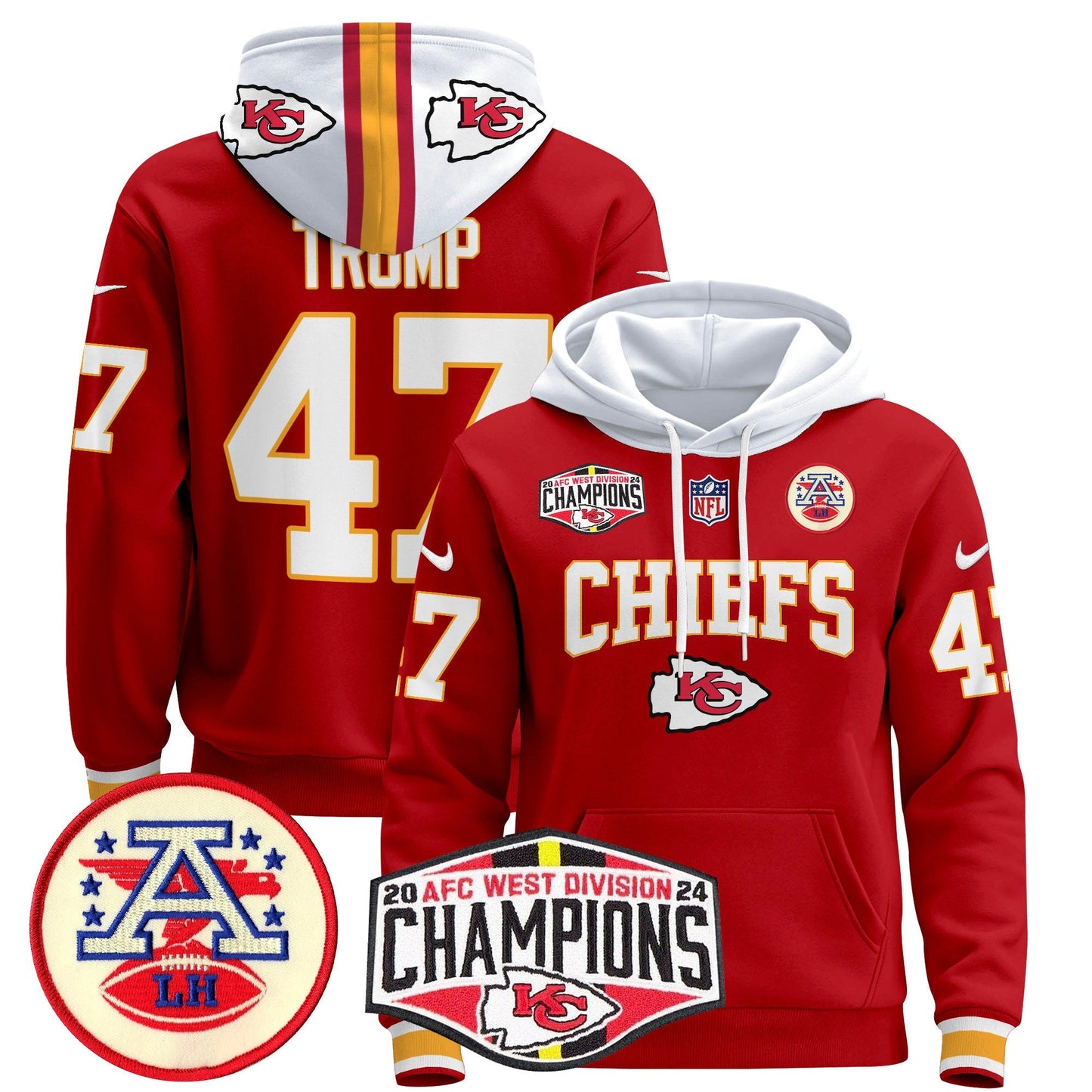 KC 2024 AFC West Division Champions Pullover Hoodie - All Stitched