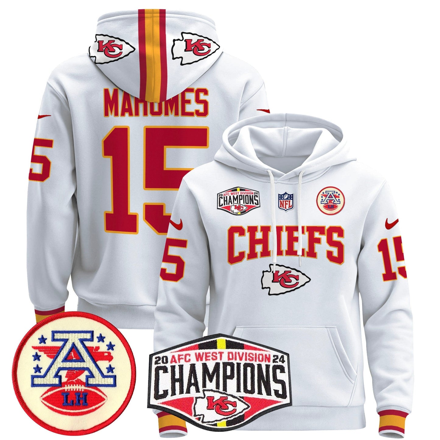 KC 2024 AFC West Division Champions Pullover Hoodie - All Stitched