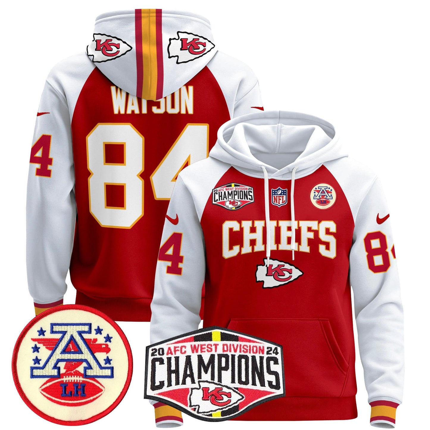 KC 2024 AFC West Division Champions Pullover Hoodie - All Stitched