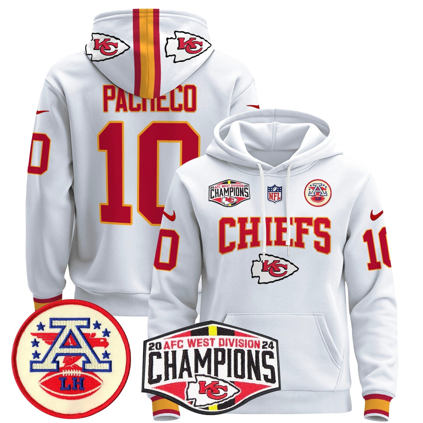 KC 2024 AFC West Division Champions Pullover Hoodie - All Stitched
