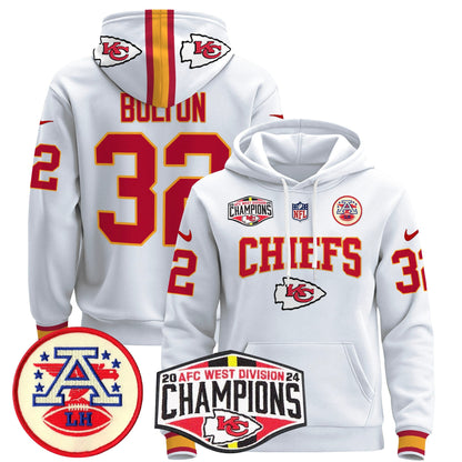 KC 2024 AFC West Division Champions Pullover Hoodie - All Stitched