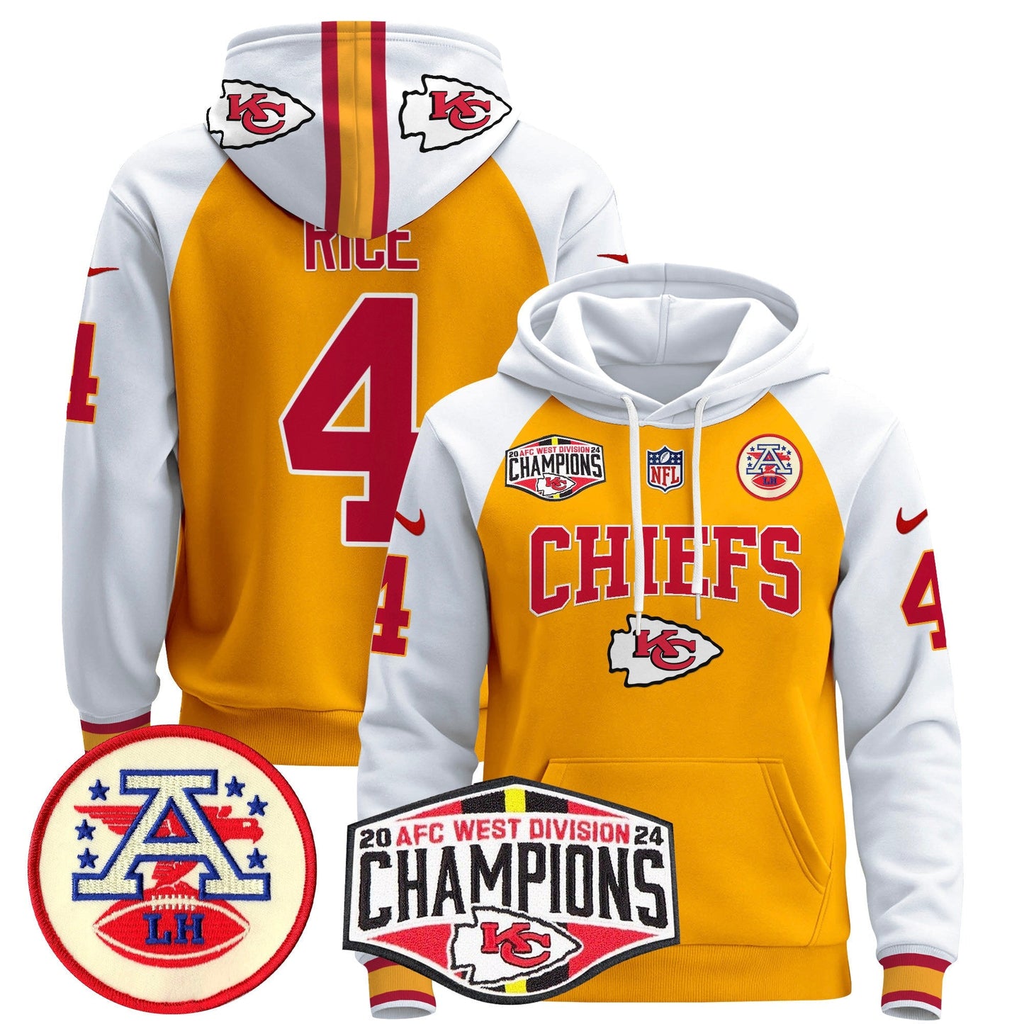 KC 2024 AFC West Division Champions Pullover Hoodie - All Stitched
