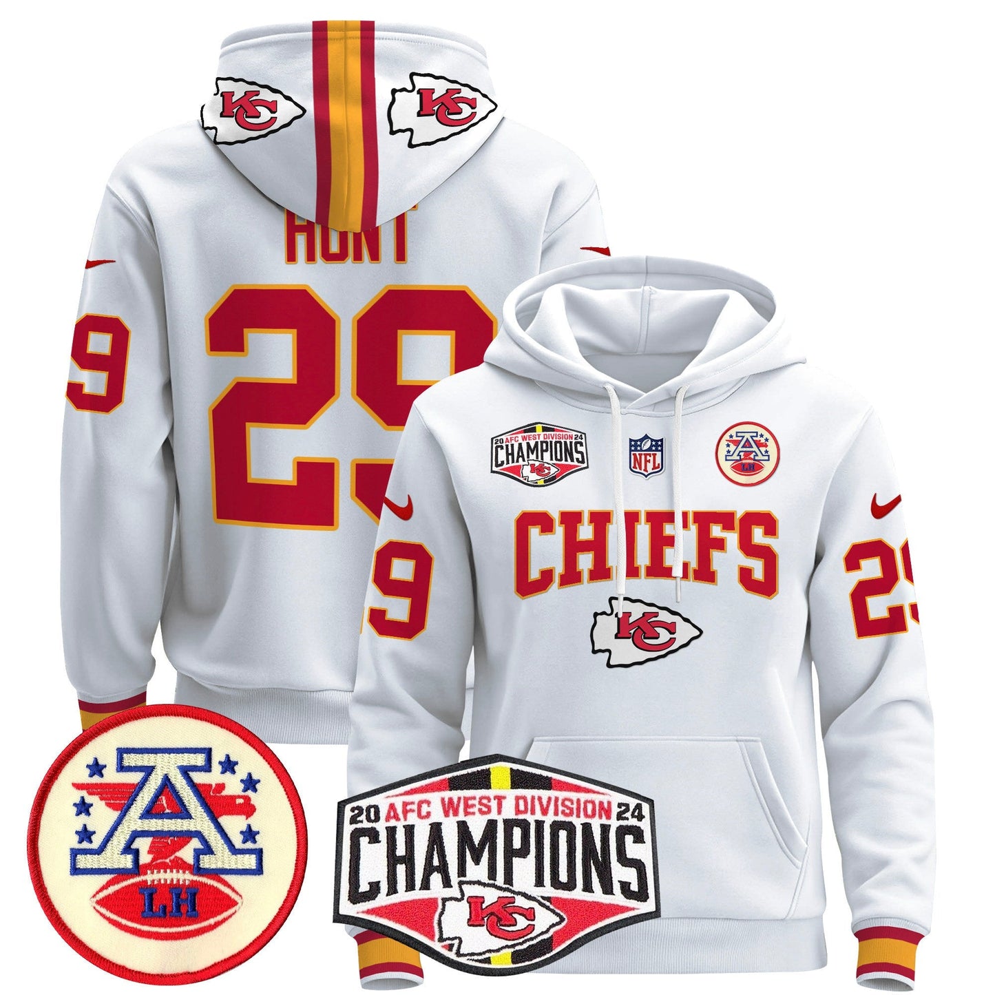 KC 2024 AFC West Division Champions Pullover Hoodie - All Stitched