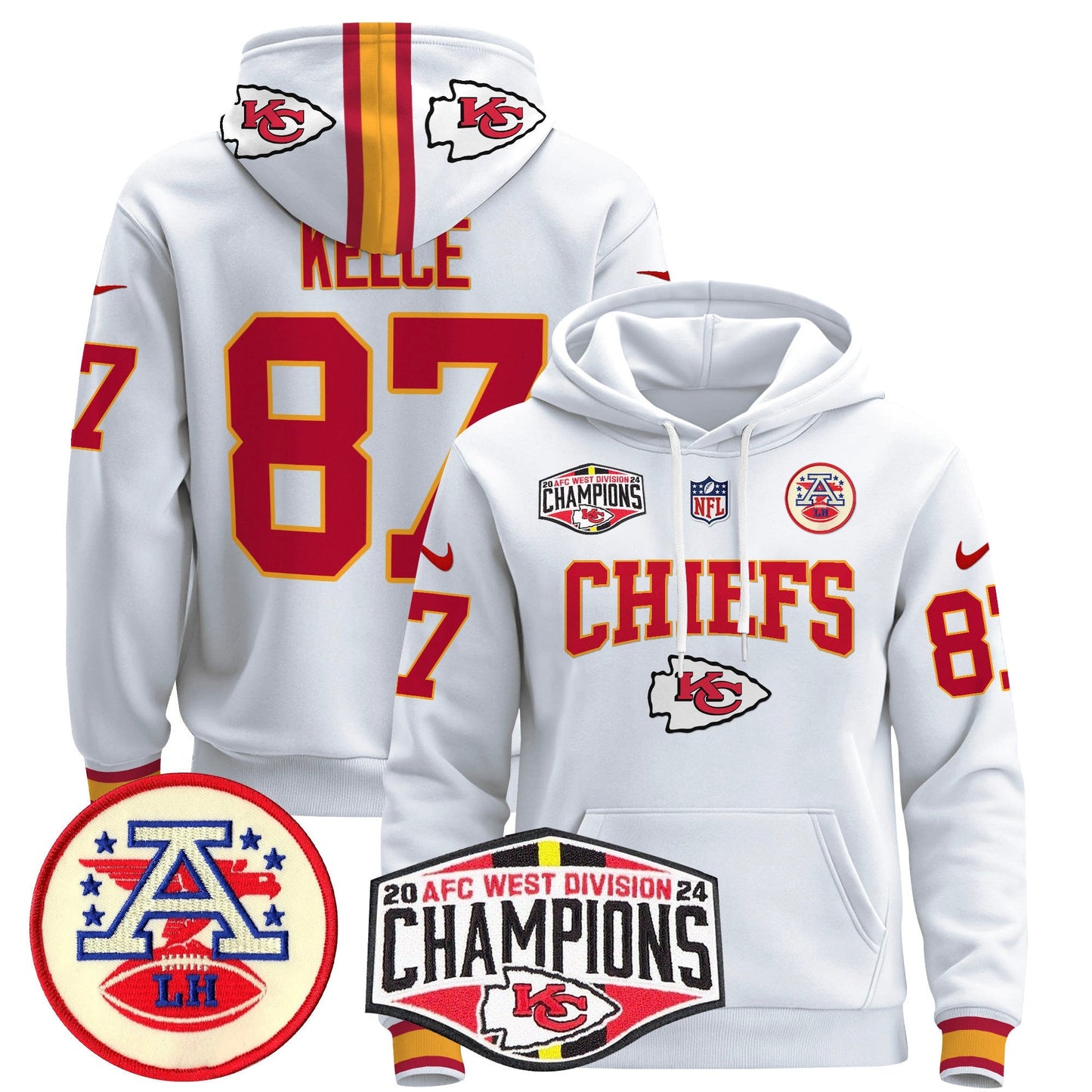 KC 2024 AFC West Division Champions Pullover Hoodie - All Stitched