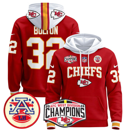 KC 2024 AFC West Division Champions Pullover Hoodie - All Stitched