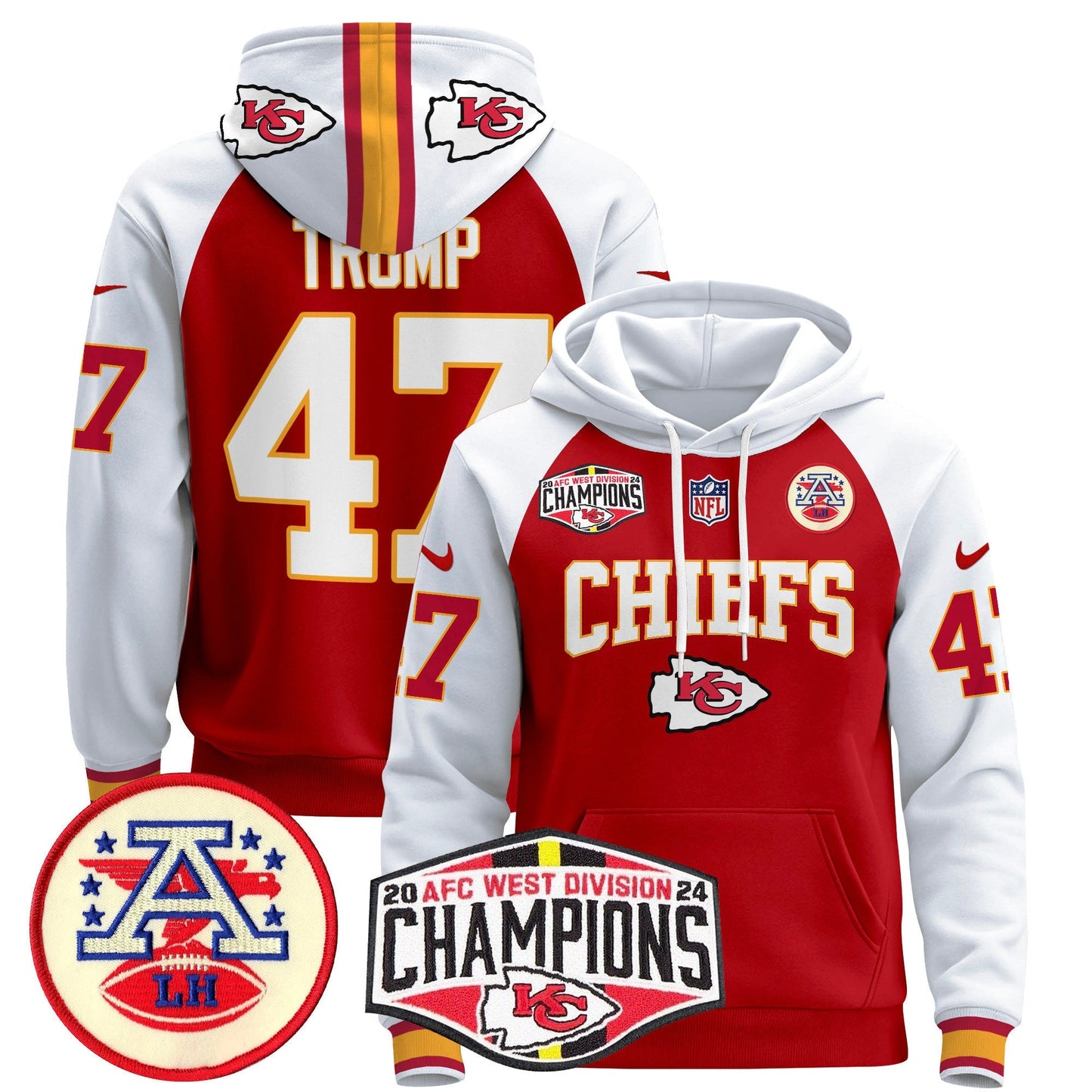 KC 2024 AFC West Division Champions Pullover Hoodie - All Stitched