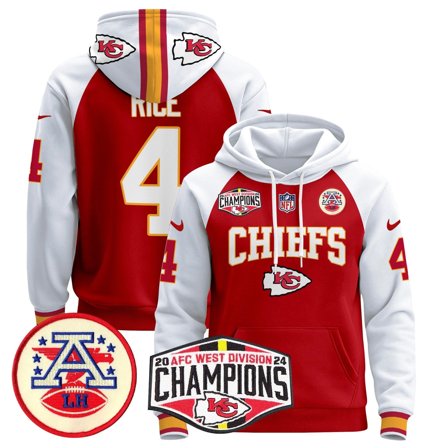 KC 2024 AFC West Division Champions Pullover Hoodie - All Stitched