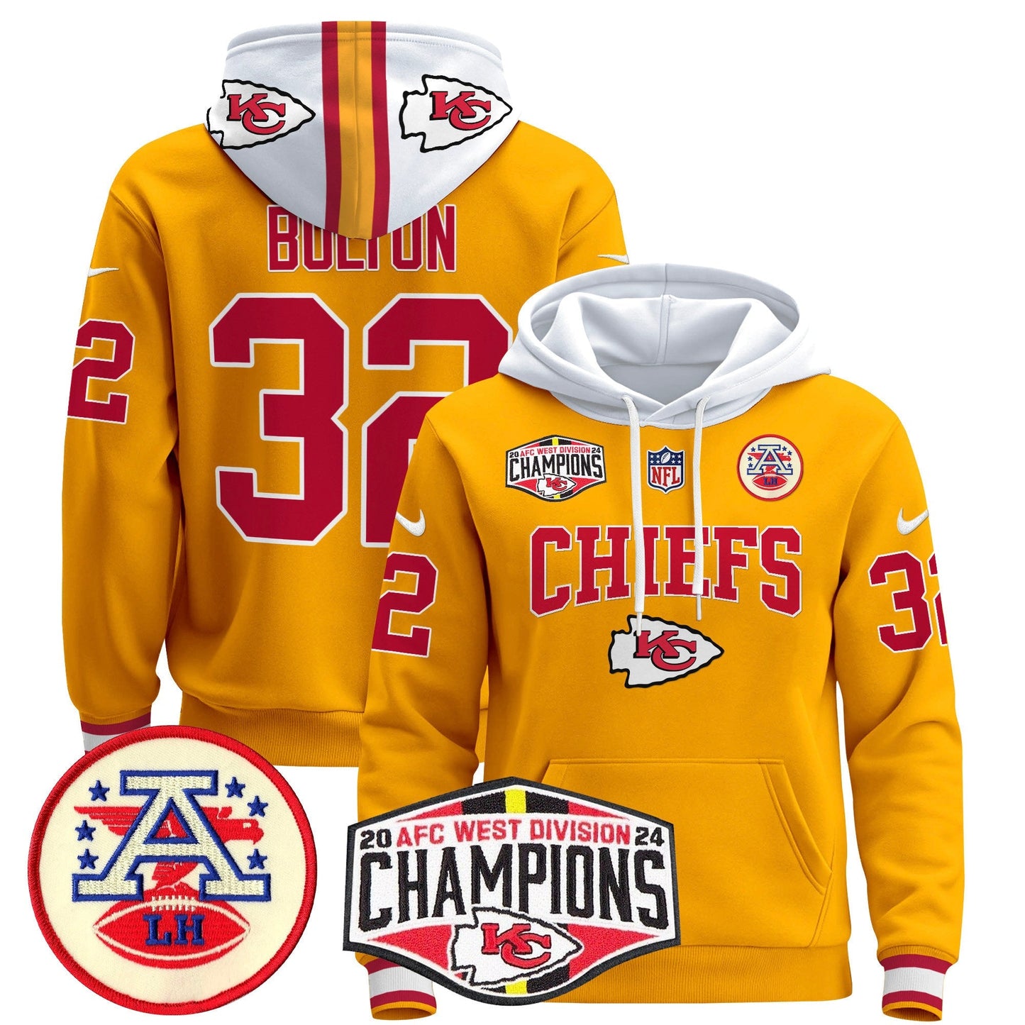 KC 2024 AFC West Division Champions Pullover Hoodie - All Stitched
