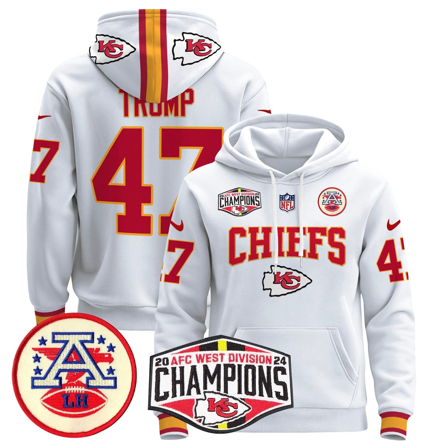 KC 2024 AFC West Division Champions Pullover Hoodie - All Stitched