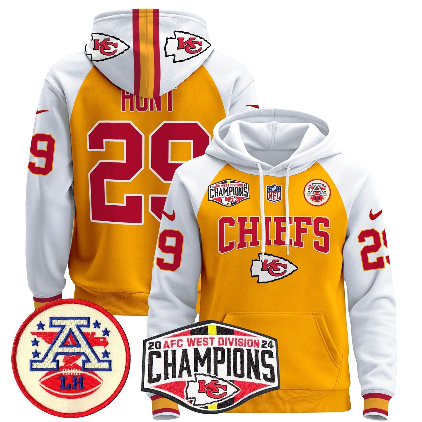 KC 2024 AFC West Division Champions Pullover Hoodie - All Stitched
