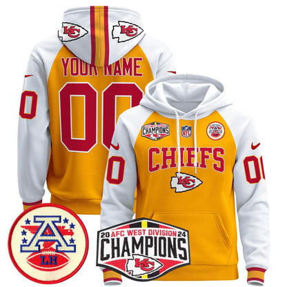 KC 2024 AFC West Division Champions Custom Pullover Hoodie - All Stitched