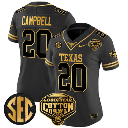 Women's TEX Cotton Bowl Patch Gold Vapor Limited Jersey - All Stitched