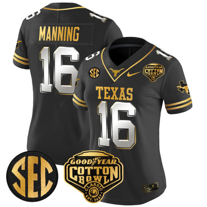 Women's TEX Cotton Bowl Patch Gold Vapor Limited Jersey - All Stitched