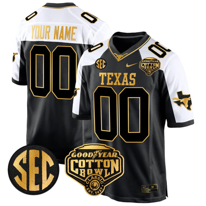 TEX Cotton Bowl Patch Gold Game Custom Jersey - All Stitched