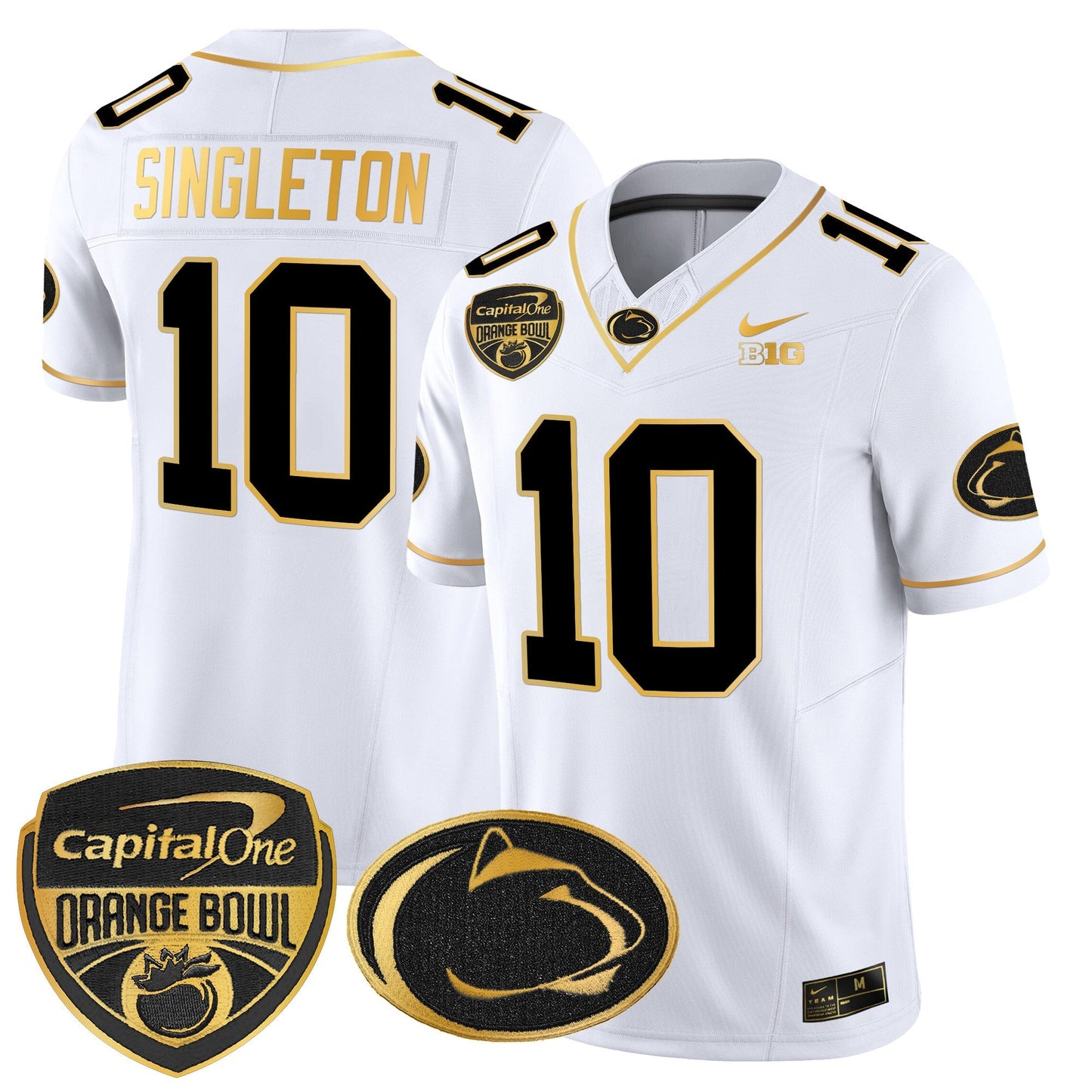 PSU Orange Bowl Patch Gold Vapor Limited Jersey V2 - All Stitched