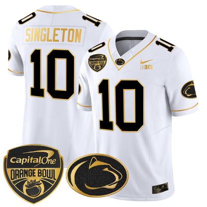 PSU Orange Bowl Patch Gold Vapor Limited Jersey V2 - All Stitched