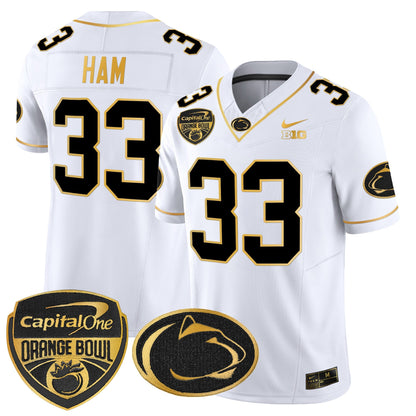 PSU Orange Bowl Patch Gold Vapor Limited Jersey V2 - All Stitched