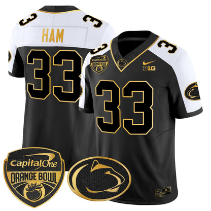 PSU Orange Bowl Patch Gold Vapor Limited Jersey V2 - All Stitched